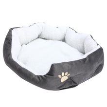 Load image into Gallery viewer, 2TRIDENTS 50x40 cm/9.68x 5.75 inch Lambskin Dog Paw Pattern Pet&#39;s Nest Warm Washable Bed Sleeping Fleece Basket with Cushion for Puppy Dog Cat (M, Gray)