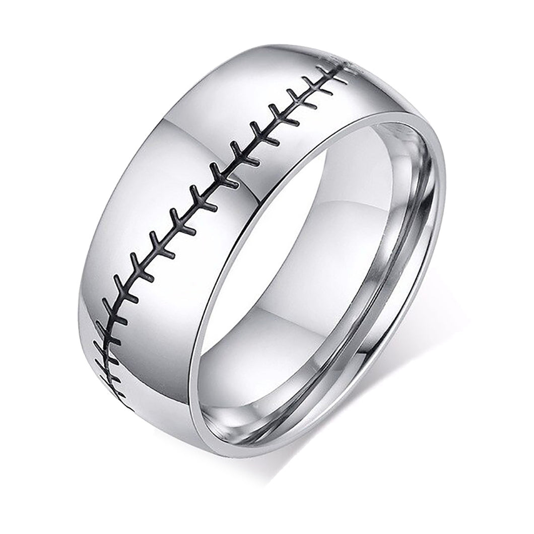 GUNGNEER Stainless Steel Baseball Ring Many Sizes Sports Jewelry Accessory For Men