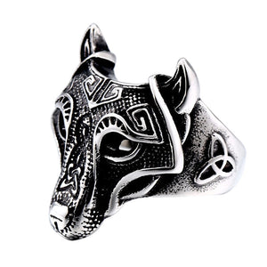 ENXICO Fenrir Wolf Head Ring ? 316L Stainless Steel ? Norse Scandinavian Viking Jewelry