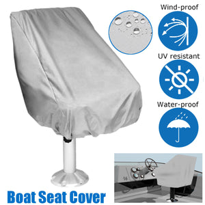 2TRIDENTS Single Boat Seat Cover with Adjustable Cord End for Easy Use - Weather Resistant - Non Scratch Protection