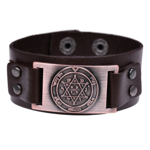 GUNGNEER Leather David Star Bracelet Hexagram Jewish Charm Bracelet Jewelry For Men Women