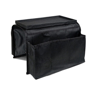 2TRIDENTS Sofa Armrest Organizer Bag Black 12.4 x 22.05inches Hanging TV Remote Storage Pockets (Black, M)