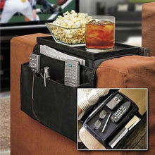 Load image into Gallery viewer, 2TRIDENTS Sofa Armrest Organizer Bag Black 12.4 x 22.05inches Hanging TV Remote Storage Pockets (Black, M)
