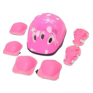 2TRIDENTS 6 Pcs/7 Pcs Children's Protective Gear Set with Head Knee Elbow Wrist Pads for Rollerblading, Skating, Skateboard, Scooter, Biking, Cycling (L6)