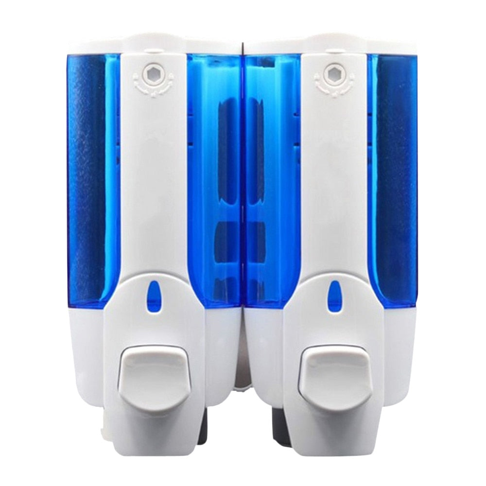 2TRIDENTS 700ml Dual Wall Mount Shower Dispensers for Shampoo Lotion Soap Liquid Dispensing Bathroom Tool (Blue)