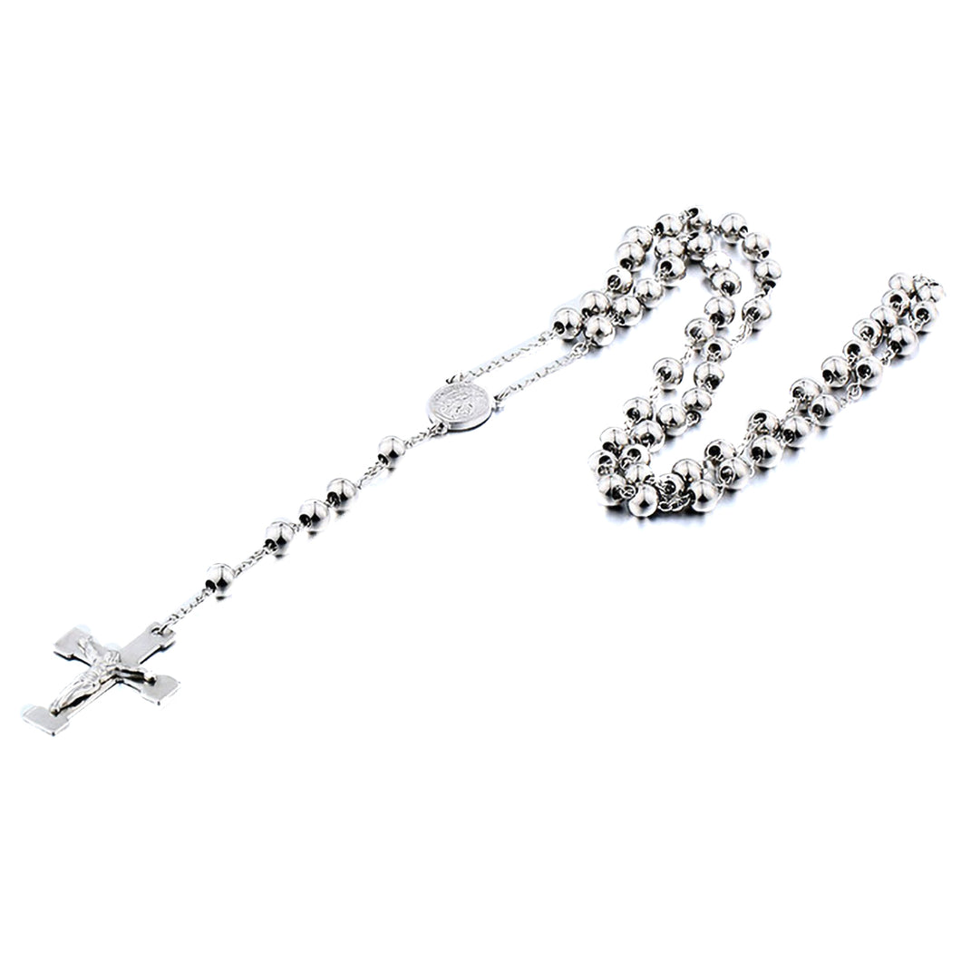 GUNGNEER Stainless Steel Christian Cross Necklace Jesus Pendant Jewelry Accessory For Women