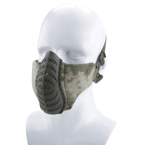 2TRIDENTS 9x5.5 inch ABS Airsoft Mask - Half Face Mask for Hunting, Outdoor Sport, Cycling, Motorcycling, ATV, Jet Skiing, Airsoft, Paintball, CS and More (ACU)