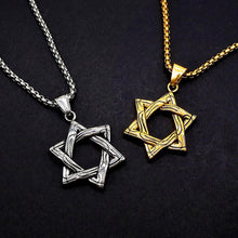 Load image into Gallery viewer, GUNGNEER Stainless Steel Jewish Pendant Jewelry David Star Necklace Accessory For Men Women