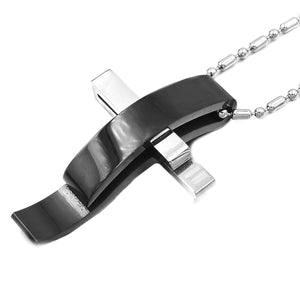 GUNGNEER Stainless Steel Cross Pendant Necklace Jesus Jewelry Accessory For Men Women