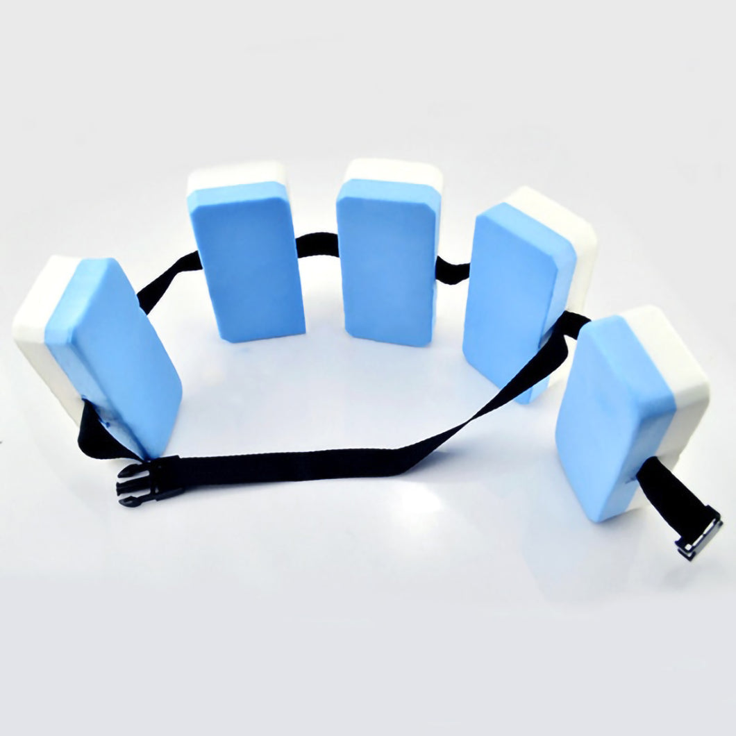 2TRIDENTS Adjustable Swiming Float Belt - Designed for The Beginner - Swim Waist Belt for Kids Adult Swimming Training (Blue White)