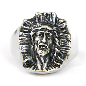 GUNGNEER Stainless Steel Jesus Christ Ring Many Sizes Christian Jewelry Accessory For Men