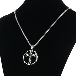 GUNGNEER Stainless Steel Irish Celtic Cross Pendant Necklace Jewelry Accessories Men Women