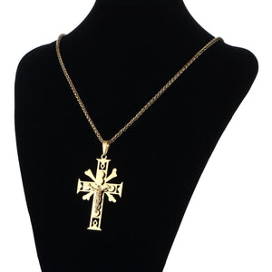 GUNGNEER Christian Cross Pendant Necklace God Jesus Chain Jewelry Gift For Men Women