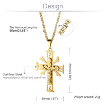Load image into Gallery viewer, GUNGNEER Christian Cross Pendant Necklace God Jesus Chain Jewelry Gift For Men Women