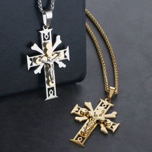 Load image into Gallery viewer, GUNGNEER Christian Cross Pendant Necklace God Jesus Chain Jewelry Gift For Men Women