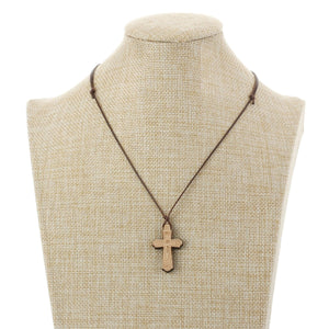GUNGNEER Adjustable Leather Cross Christ Necklace Jesus Pendant Chain Jewelry For Men Women