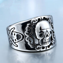 Load image into Gallery viewer, GUNGNEER Stainless Steel Punk Gothic Skeleton Skull Ring Jewelry Accessories Men Women