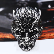Load image into Gallery viewer, GUNGNEER Satanic Sigil Of Satan Ring Stainless Steel Chain Bracelet Jewelry Set