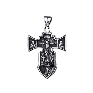 GUNGNEER Stainless Steel Christ Cross Pendant Necklace Jesus Chain Jewelry For Men Women