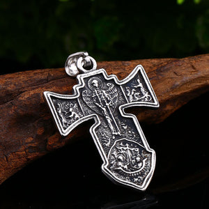 GUNGNEER Stainless Steel Christ Cross Pendant Necklace Jesus Chain Jewelry For Men Women