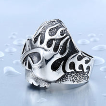 Load image into Gallery viewer, GUNGNEER Stainless Steel Flame Fire Punk Ring Gothic Punk Jewlery Acccessories Men Women
