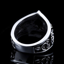 Load image into Gallery viewer, GUNGNEER Pentagram Skull Stainless Steel Ring Leather Bracelet Power Jewelry Set Men Women