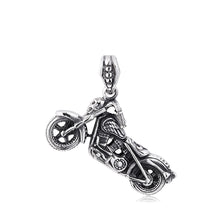 Load image into Gallery viewer, GUNGNEER Motorbike Skull Stainless Steel Pendant Necklace Bike Chain Bracelet Punk Jewelry Set