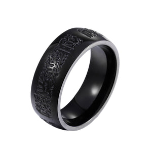 GUNGNEER Quran Allah Muslim Ring Stainless Steel Islamic Jewelry Accessory For Men