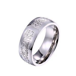 GUNGNEER Quran Allah Muslim Ring Stainless Steel Islamic Jewelry Accessory For Men