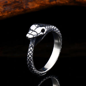 GUNGNEER Stainless Steel Cross Necklace Finger Snake Ring Christ Jewelry Accessory Set Men