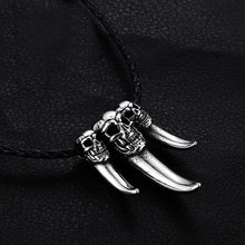 Load image into Gallery viewer, GUNGNEER Stainless Steel Skull Claw Necklace Ring Gothic Halloween Jewlery Set Men Women