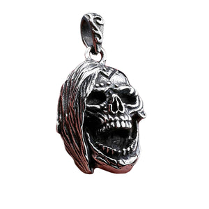 GUNGNEER Stainless Steel Skeleton Skull Pendant Charm Gothic Punk Jewelry Accessories Men Women