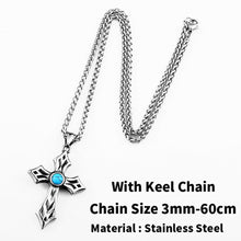 Load image into Gallery viewer, GUNGNEER Cross Pirate Compass Ring Necklace Stainless Steel Christ Jewelry Set Men Women