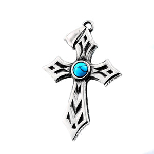 GUNGNEER Cross Pirate Compass Ring Necklace Stainless Steel Christ Jewelry Set Men Women