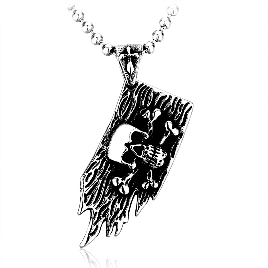 GUNGNEER Gothic Punk Skull Pendant Necklace Stainless Steel Jewelry Accessories Men Women