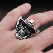 Load image into Gallery viewer, GUNGNEER Cowboy Skull Stainless Steel Ring Punk Gothic Biker Jewelry Accessories Men Women