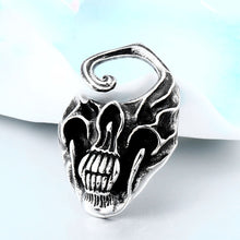 Load image into Gallery viewer, GUNGNEER Stainless Steel Winged Skull Red Stone Cool Punk Necklace Ring Jewelry Set Men Women