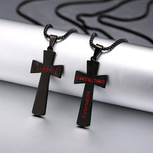 Load image into Gallery viewer, GUNGNEER Baseball Cross Necklace with Ring Stainless Steel Sports Jewelry Gift Set