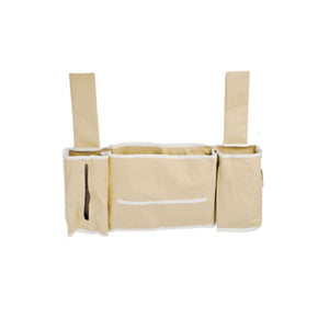2TRIDENTS Bedside Organizer Storage Bag 5 Pockets for Hospital Beds, Bed Rails, Car Backrest (Dark Khaki)