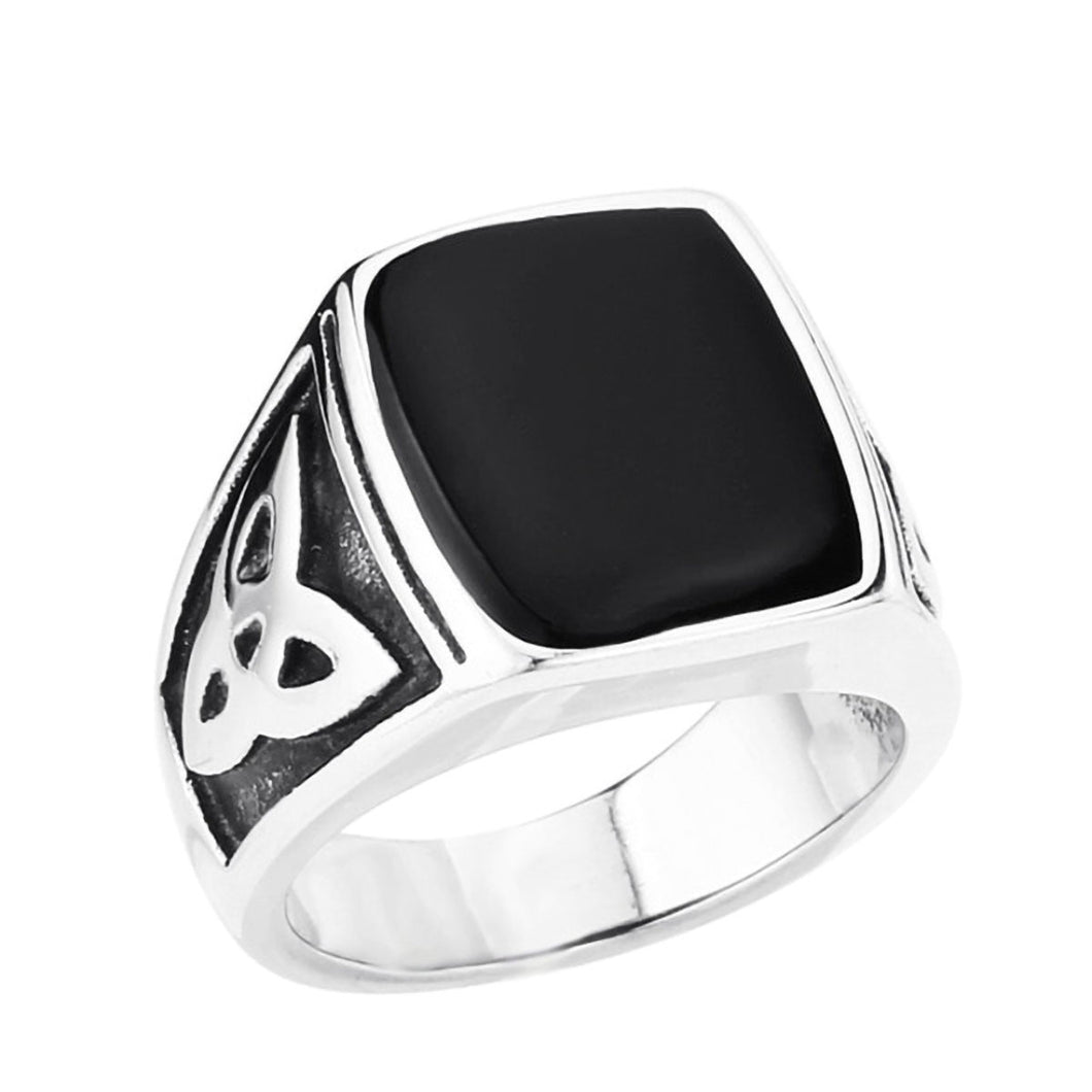 GUNGNEER Celtic Knot Triquetra Stainless Steel Ring Amulet Jewelry Accessories for Men Women