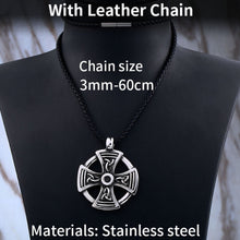 Load image into Gallery viewer, GUNGNEER Irish Celtic Knot Cross Trinity Pendant Necklace Stainless Steel Jewelry