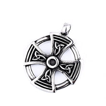 Load image into Gallery viewer, GUNGNEER Irish Celtic Knot Cross Trinity Pendant Necklace Stainless Steel Jewelry