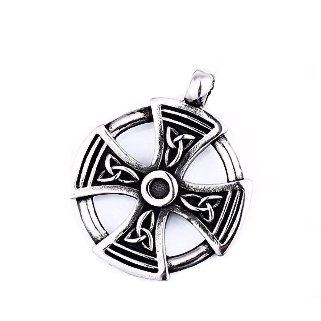 GUNGNEER Irish Celtic Knot Cross Trinity Pendant Necklace Stainless Steel Jewelry