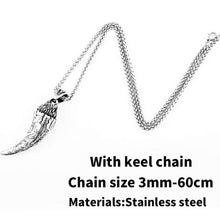 Load image into Gallery viewer, GUNGNEER Norse Viking Wolf Tooth Stainless Steel Pendant Necklace with Bracelet Jewelry Set