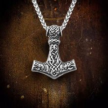 Load image into Gallery viewer, GUNGNEER Thor Hammer Mjolnir Pendant Necklace with Bracelet Stainless Steel Amulet Jewelry Set