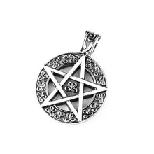 Load image into Gallery viewer, GUNGNEER Stainless Steel Wicca Celtic Pentagram Pentacle Pendant Necklace Jewelry for Men Women