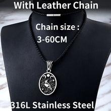 Load image into Gallery viewer, GUNGNEER Stainless Steel Nordic Viking Raven Pendant Necklace Jewelry Gift for Men Women