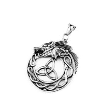 Load image into Gallery viewer, GUNGNEER Celtic Triquetra Knot Viking Dragon Stainless Steel Pendant Necklace Jewelry Men Women
