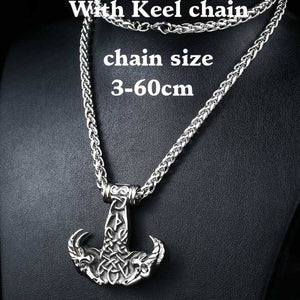 GUNGNEER 2 Pcs Viking Nordic Bear Pendant Necklace with Biker Ring Stainless Steel Jewelry Set