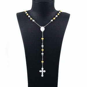 GUNGNEER Stainless Steel Christian Cross Necklace Jesus Pendant Jewelry Gift For Girl Women